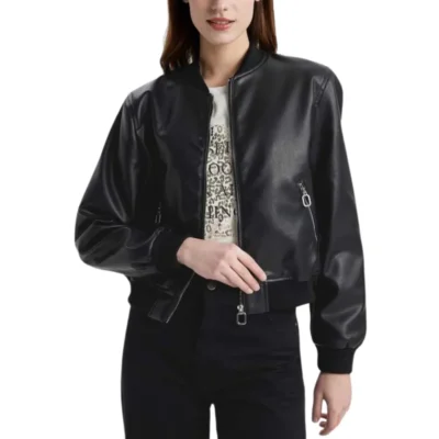Women’s Bomber Black Leather Jacket
