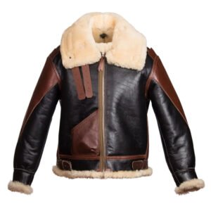 Mens USAAF Type B-3 Bomber Aviator Leather Flight Jacket