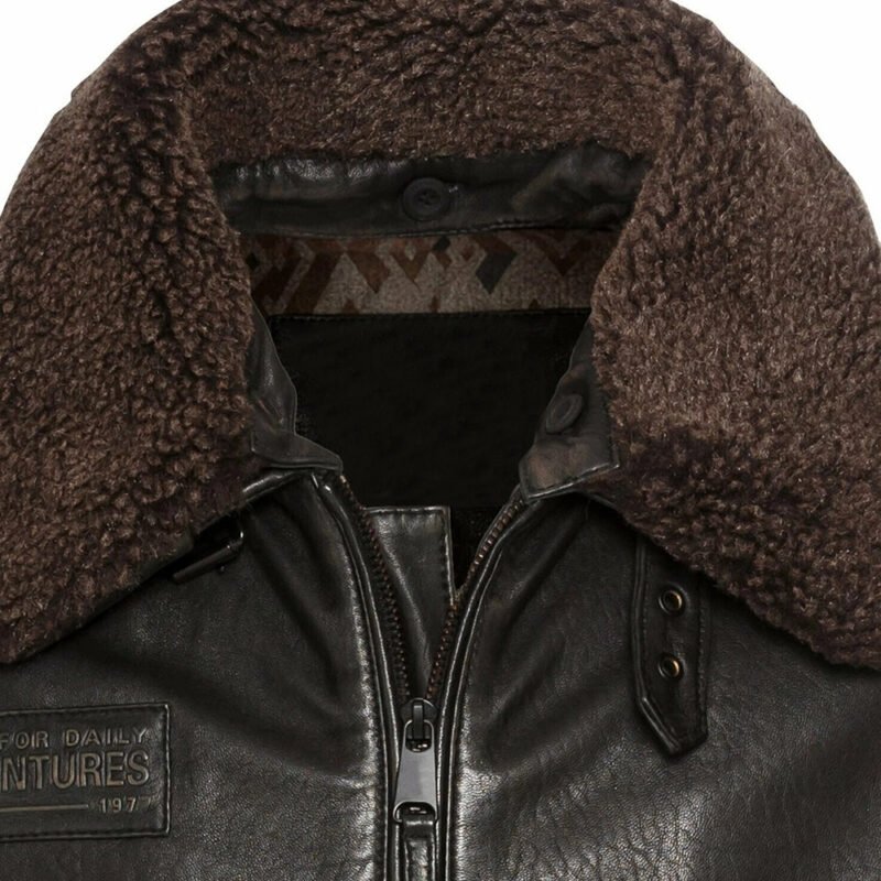 Men's Brown Fur Collar B3 RAF Sheepskin Shearling Jacket