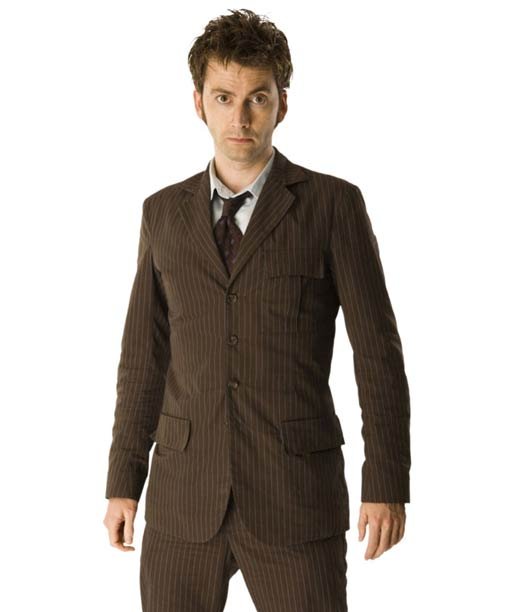 David Pinstripe Brown Suit