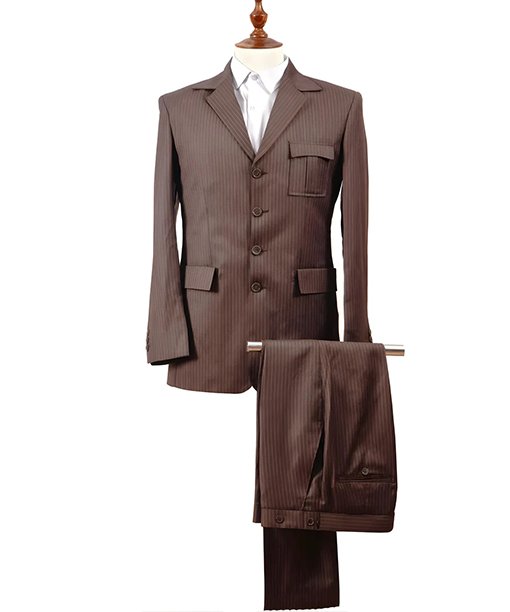 David Pinstripe Brown Suit