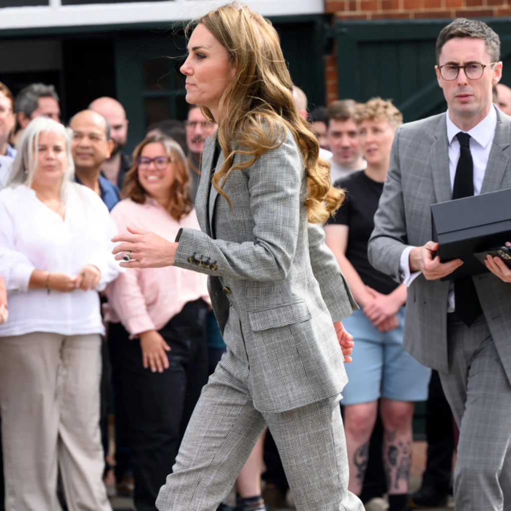 Kate Middleton Sudbury Silk Mills Grey Suit