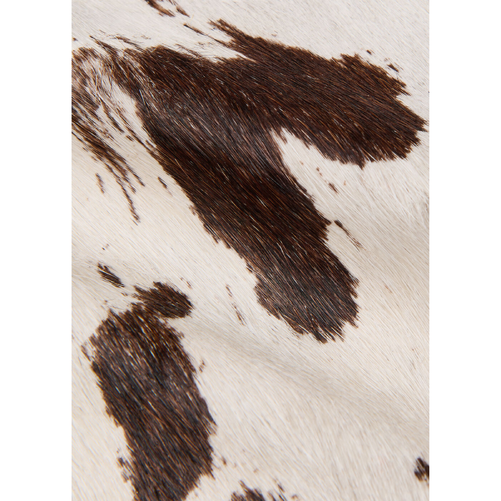 Cow Print White and Brown Cowhide Leather Jackett